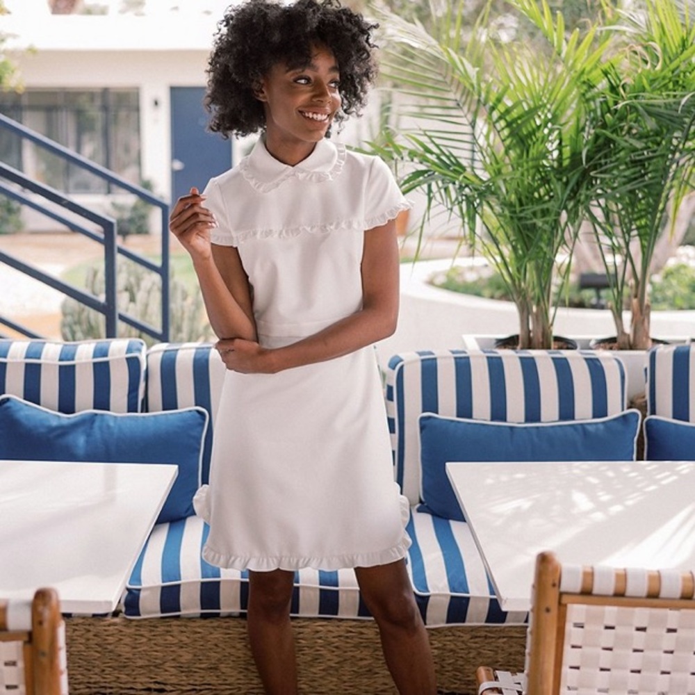 Gal meets glam Emma ruffle collar dress